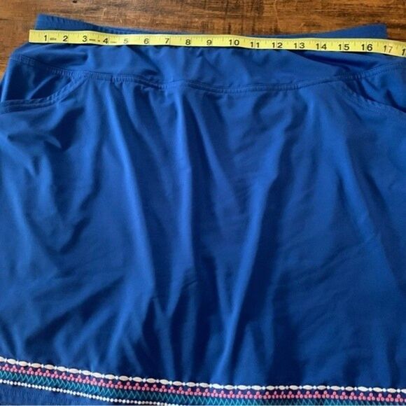 Jofit Golf Skirt Cobalt Blue Embroidered Hem Look Skirt Skort Sz L - Picture 5 of 7